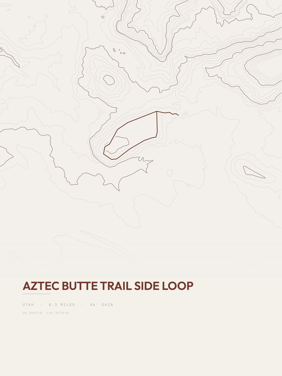 Aztec Butte Trail Side Loop Topographic print