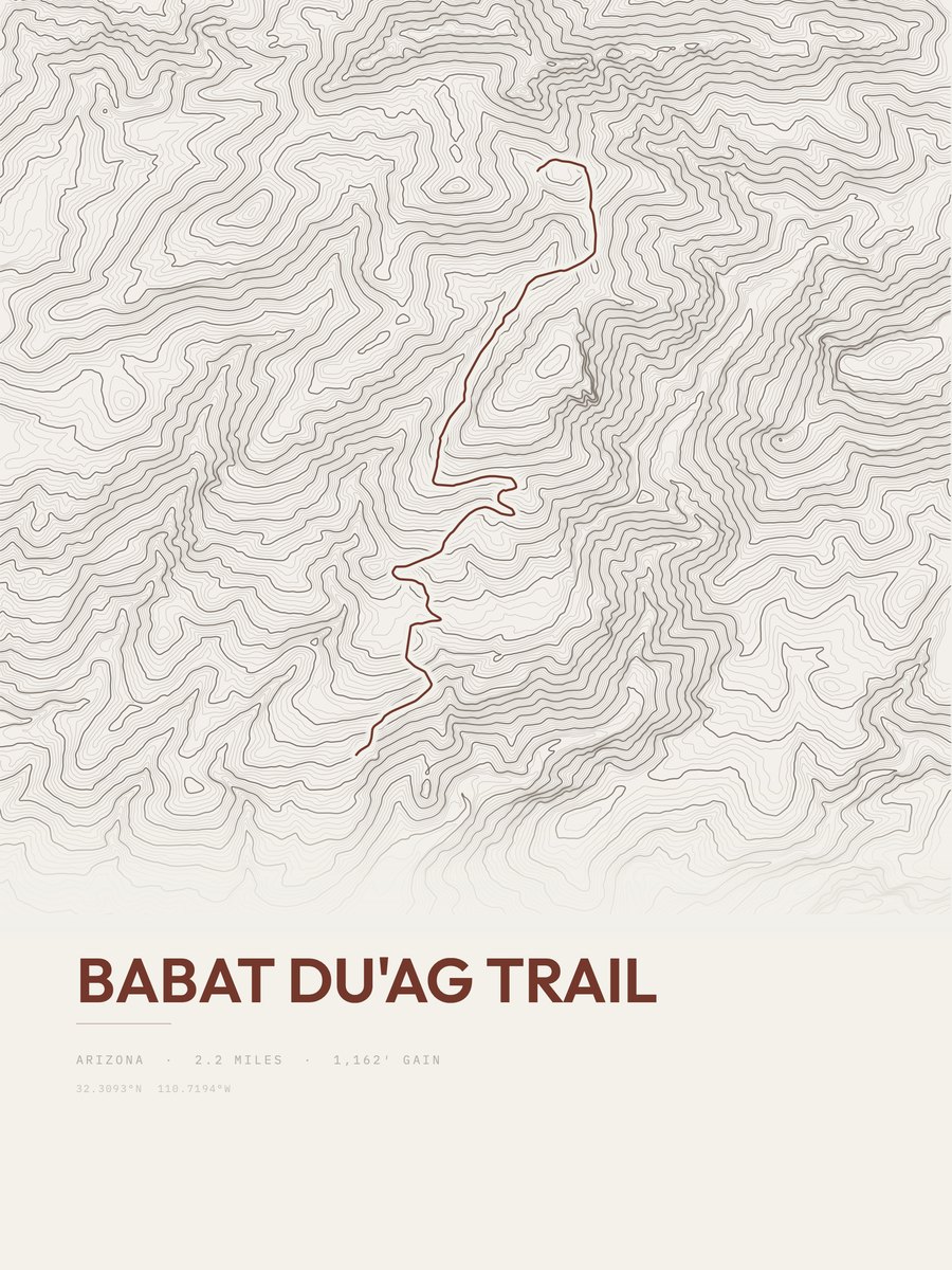 Babat Du'ag Trail topographic trail print