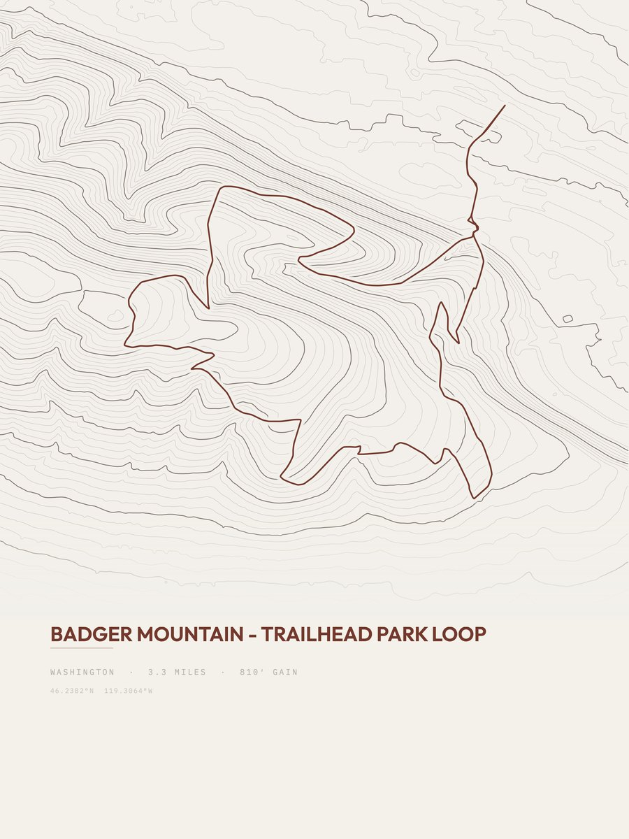 Badger Mountain Topographic print