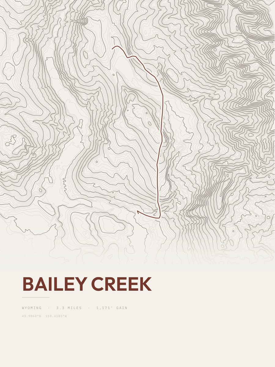 Bailey Creek Topographic print