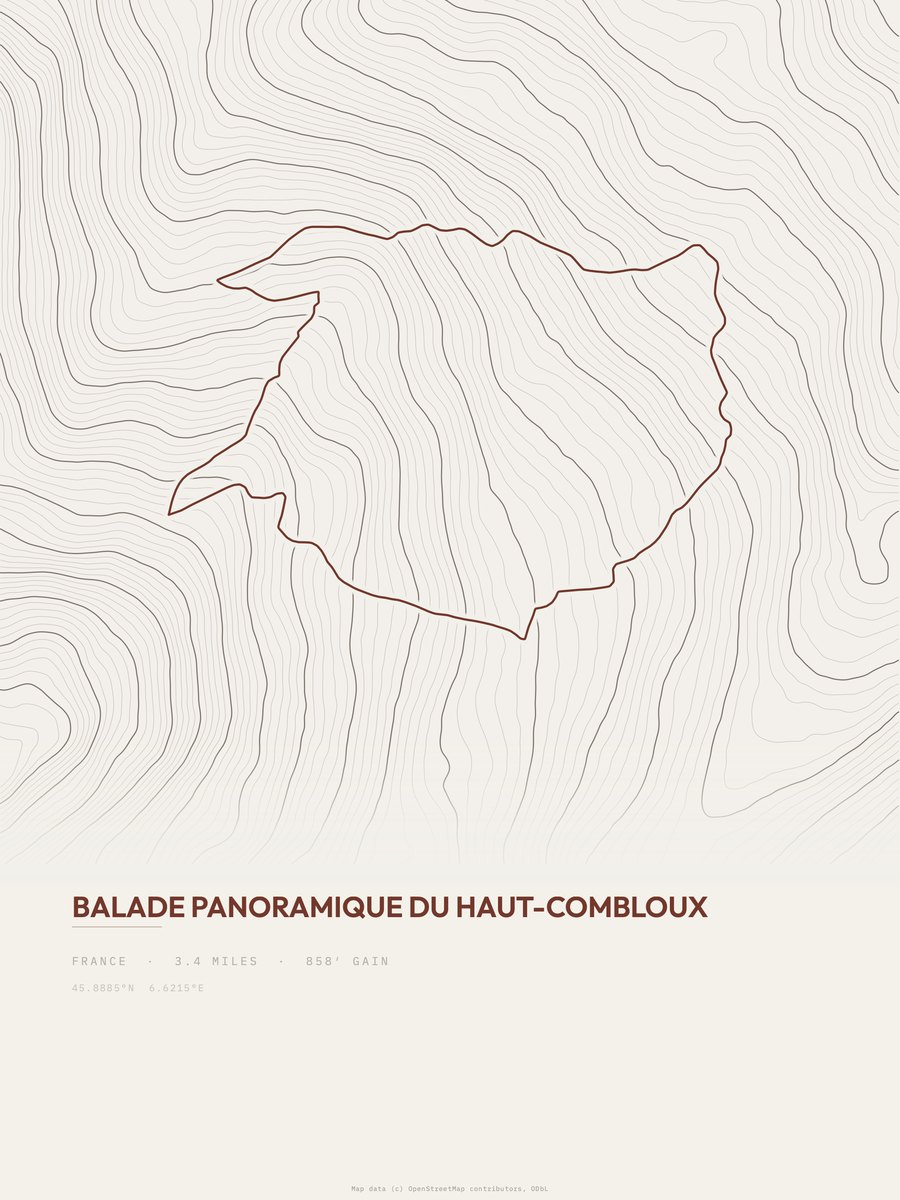 Haut-Combloux Topographic print