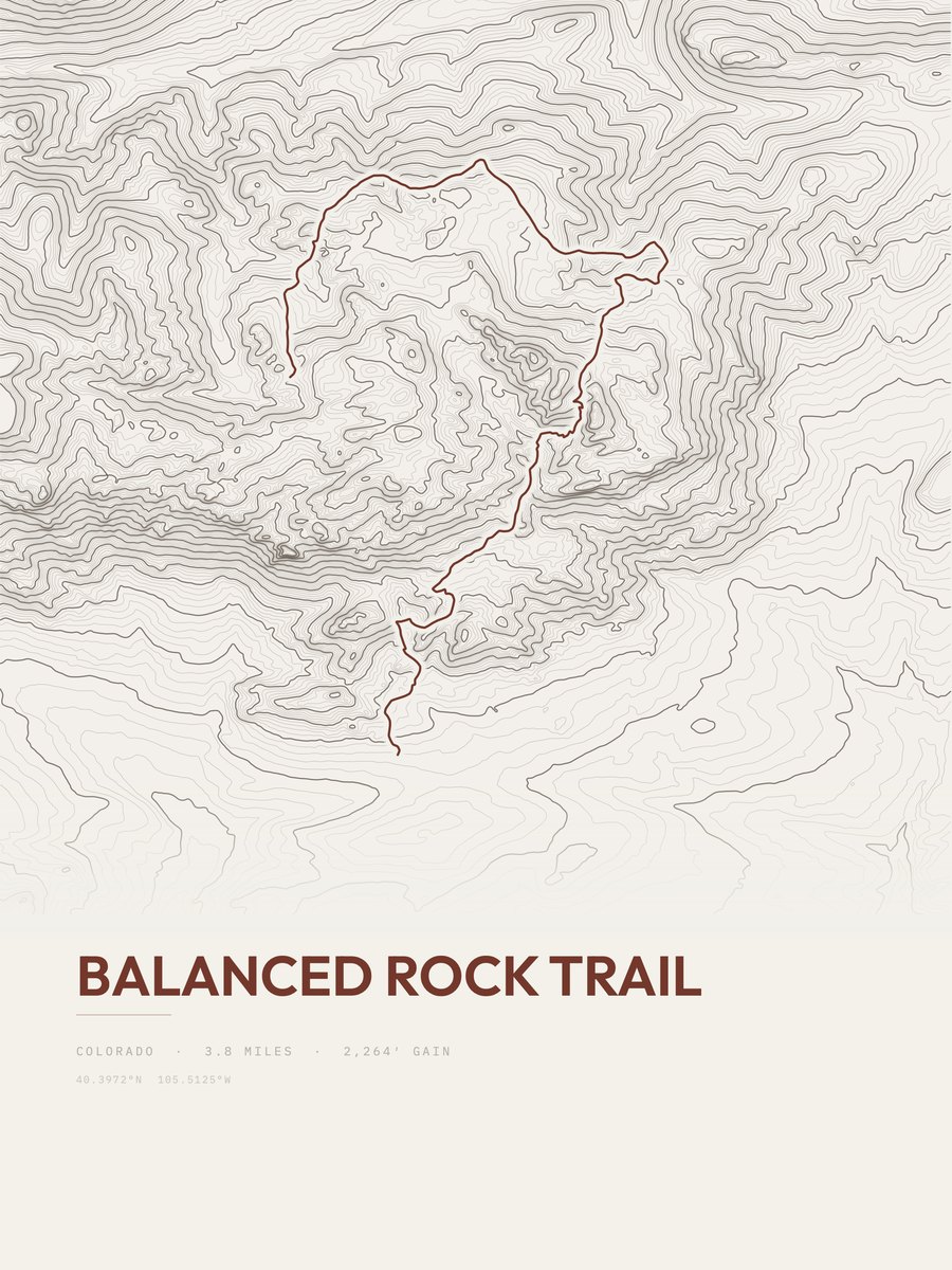 Balanced Rock Trail Topographic print