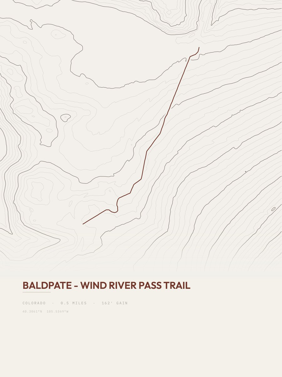 Baldpate - Wind River Pass Trail Topographic print
