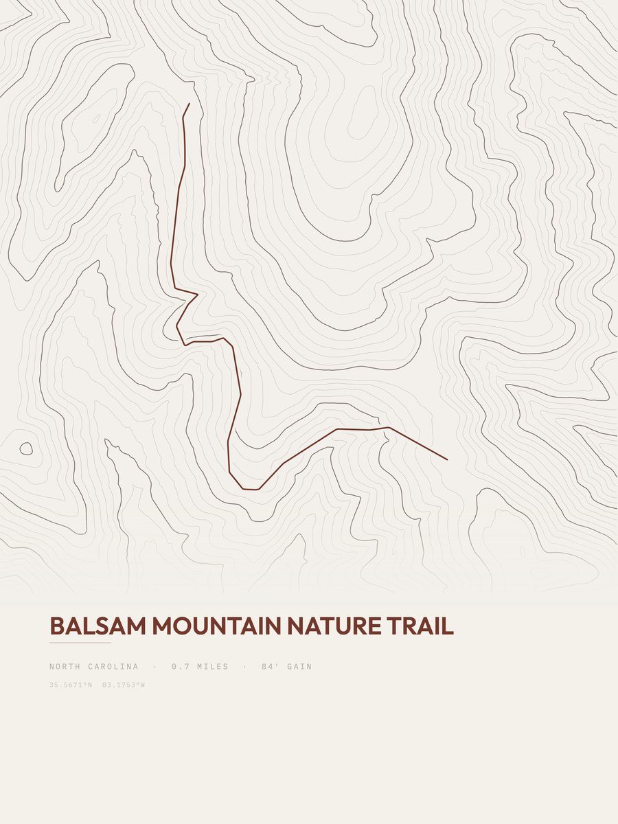 Balsam Mountain Nature Trail Topographic print