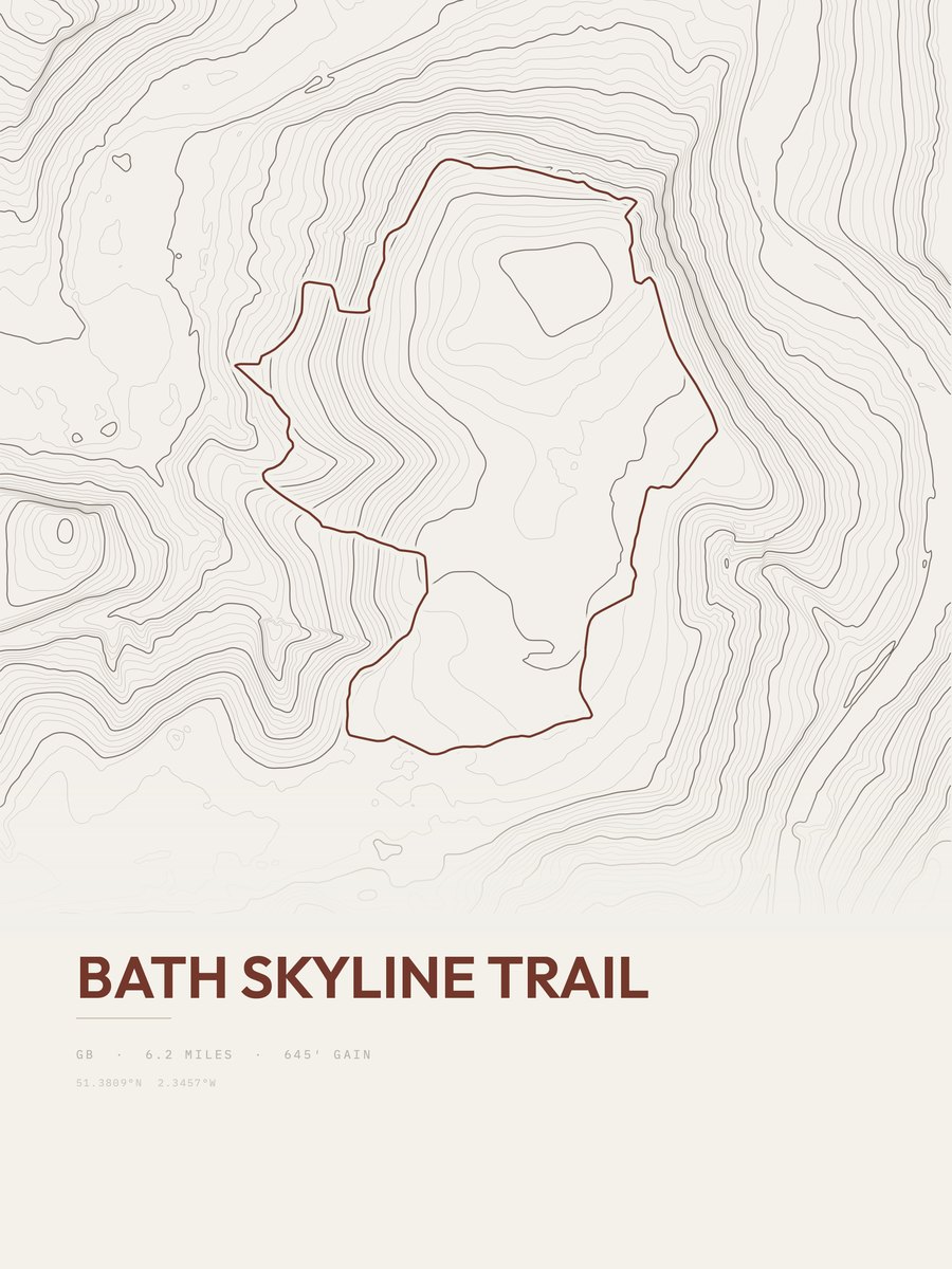 Bath Skyline Trail Topographic print
