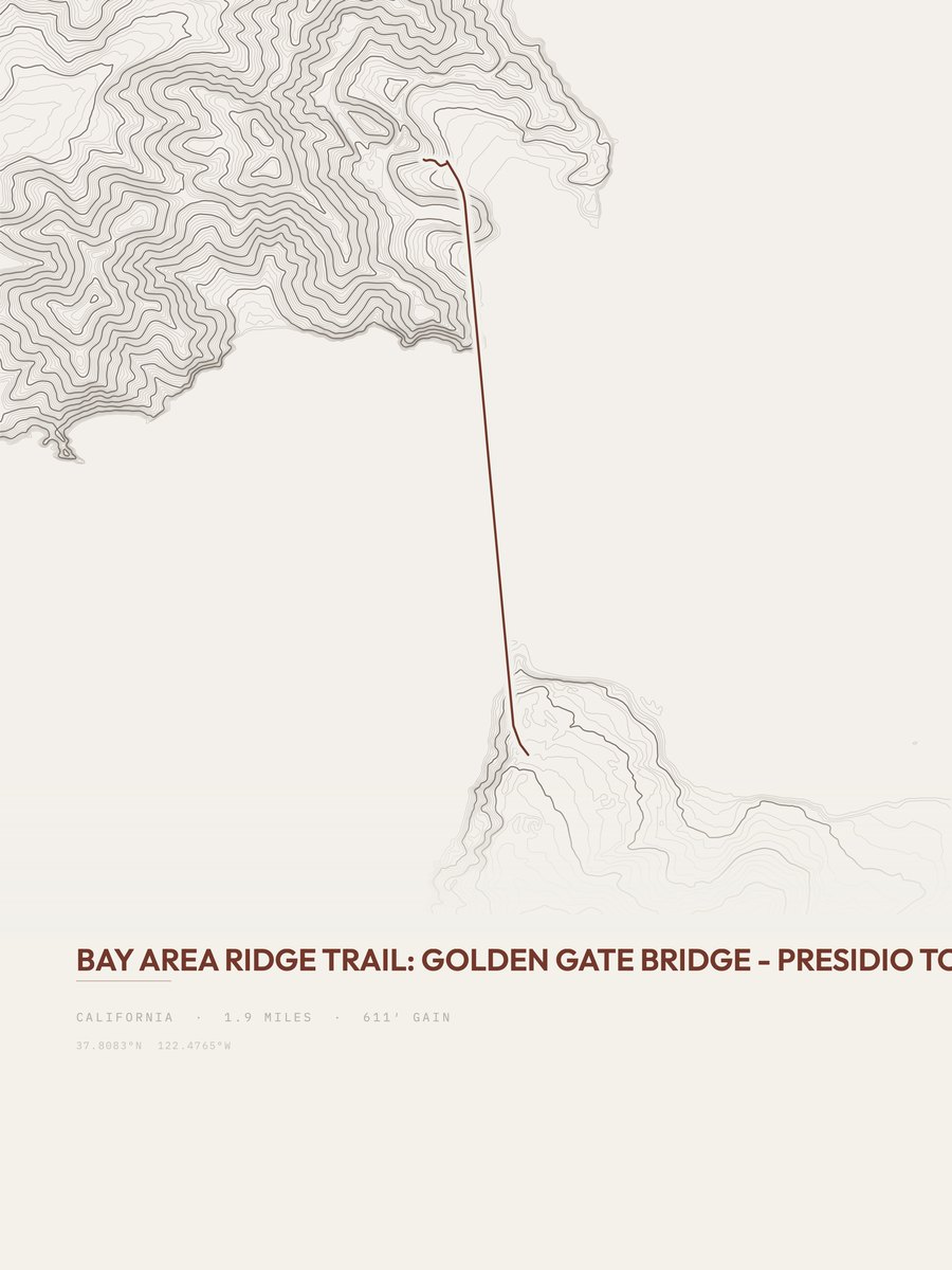Bay Area Ridge Trail Topographic print