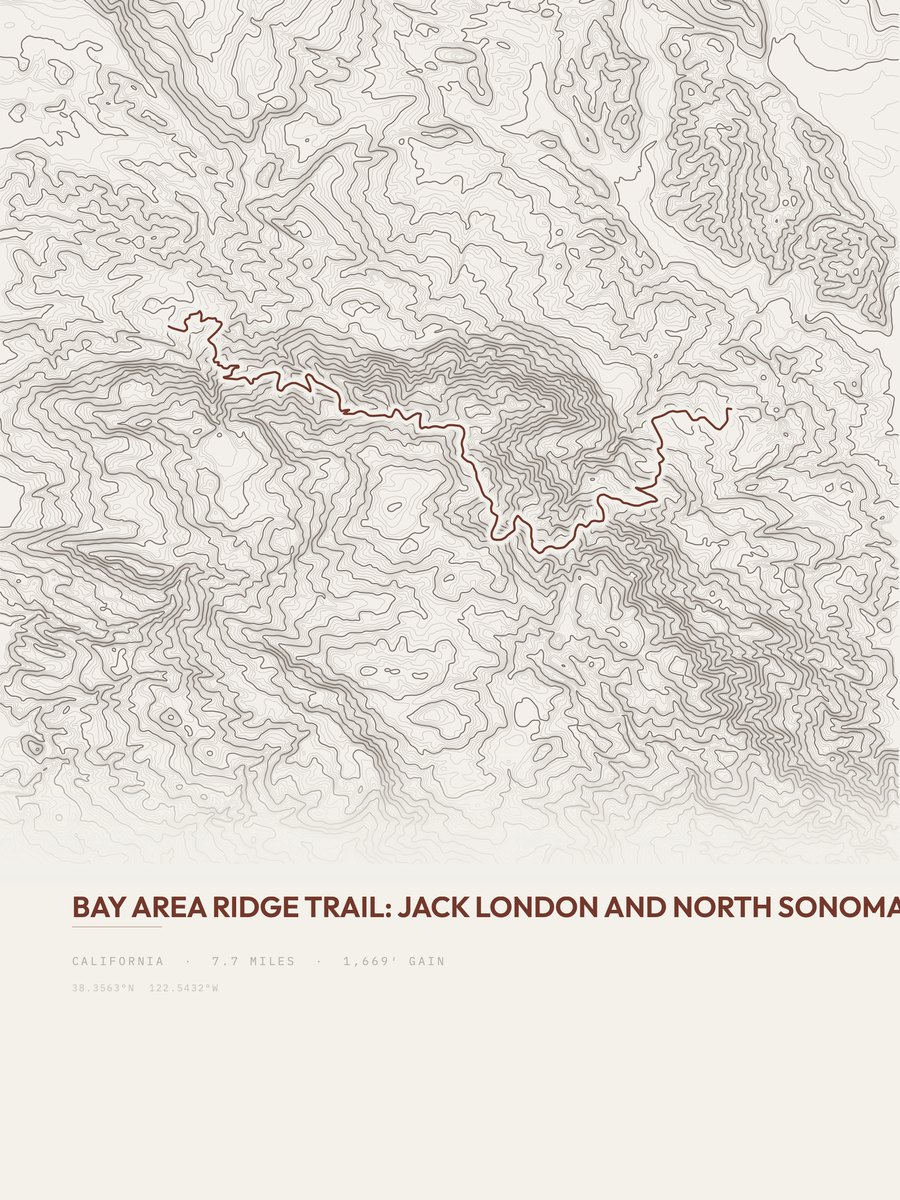 Bay Area Ridge Trail Topographic print