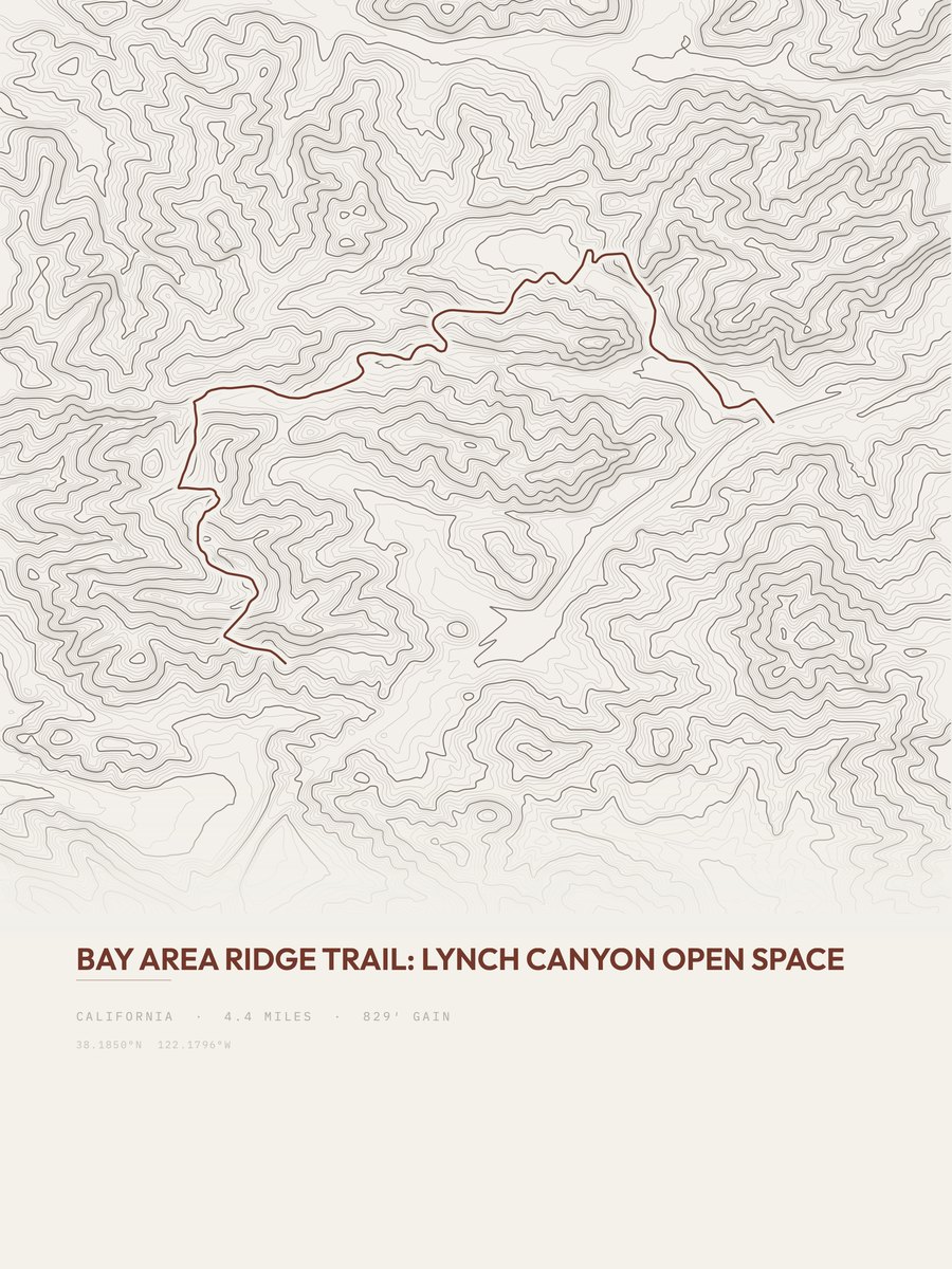 Bay Area Ridge Trail Topographic print