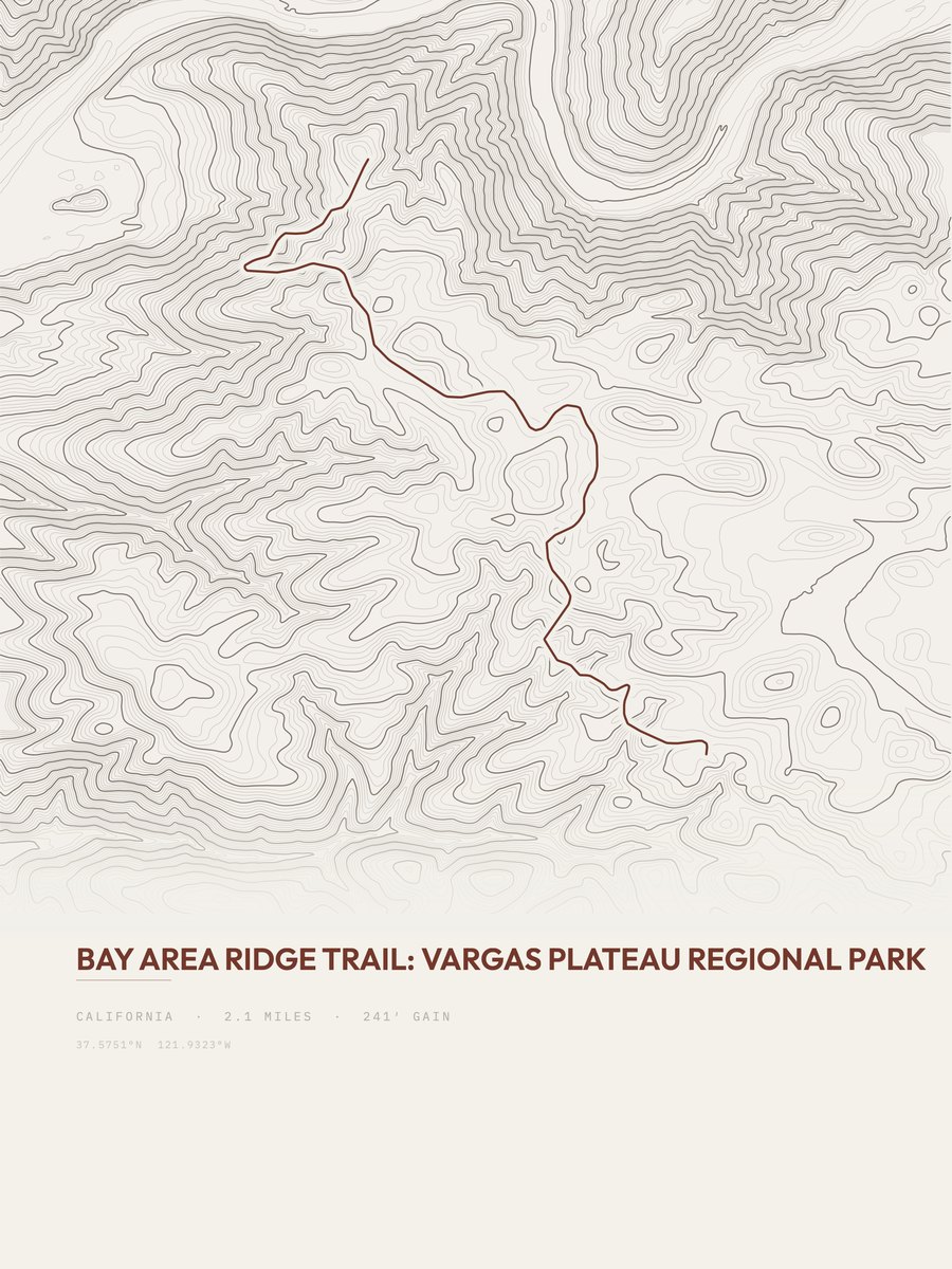Bay Area Ridge Trail Topographic print