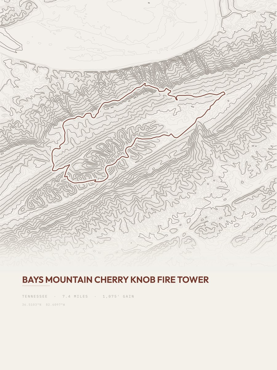Cherry Knob Fire Tower Topographic print