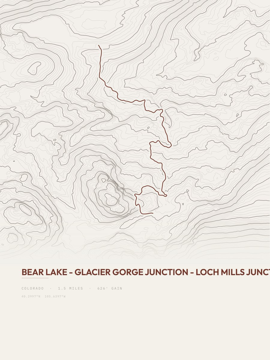 Bear Lake Topographic print
