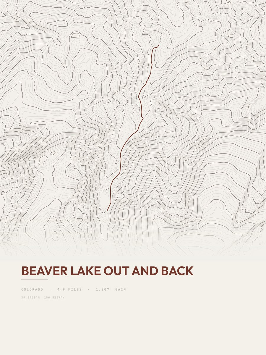 Beaver Lake Topographic print