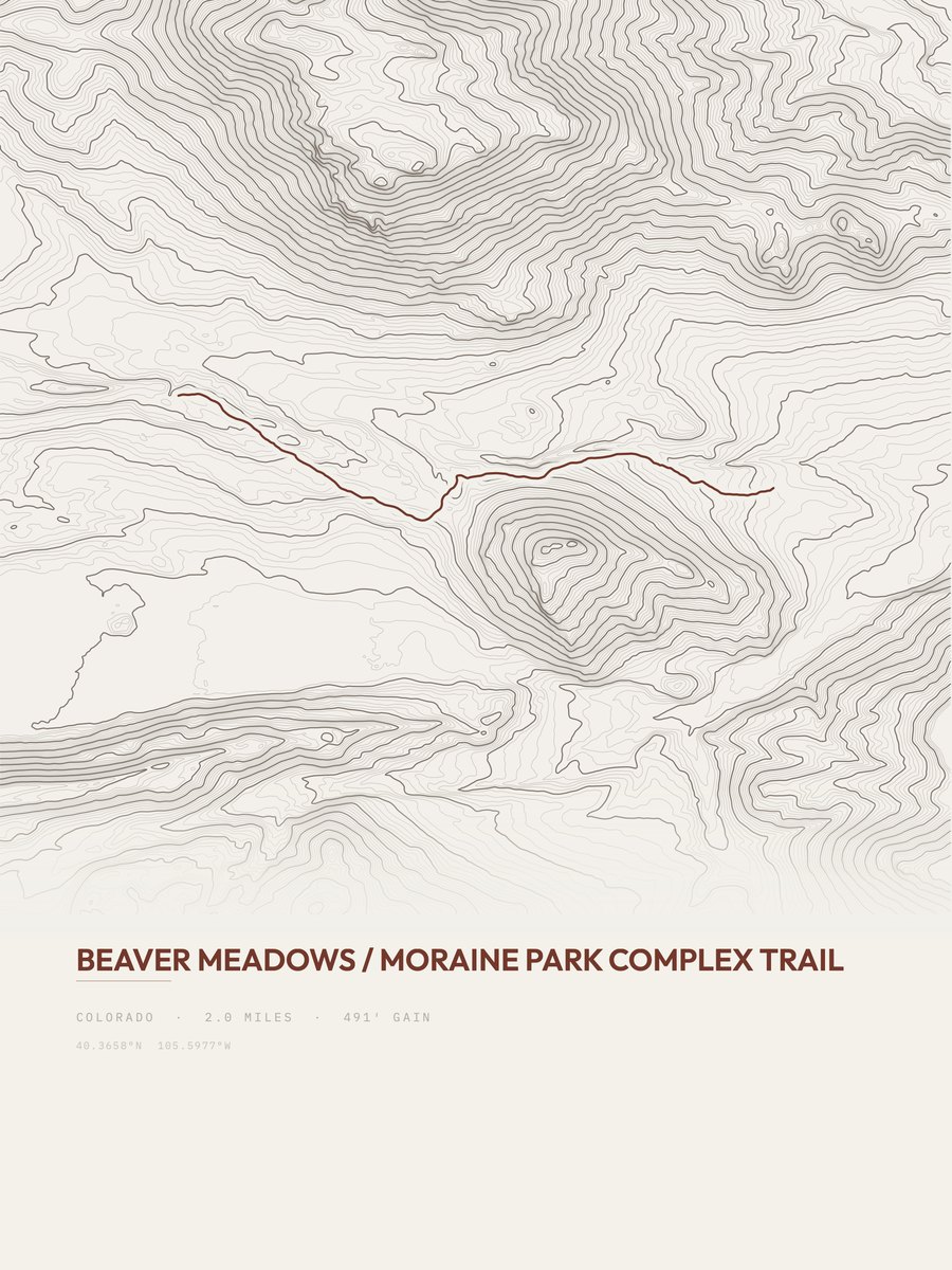 Beaver Meadows Topographic print