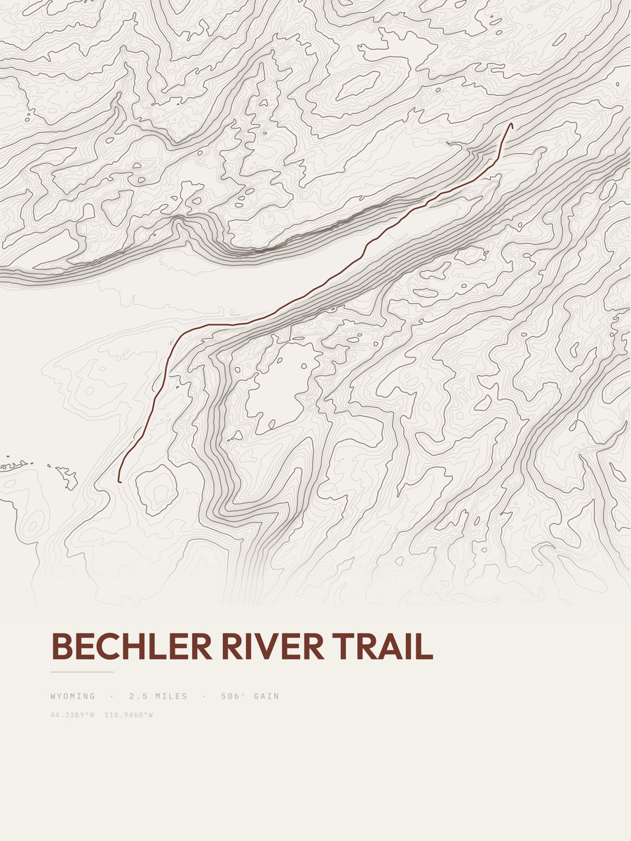 Bechler River Trail Topographic print