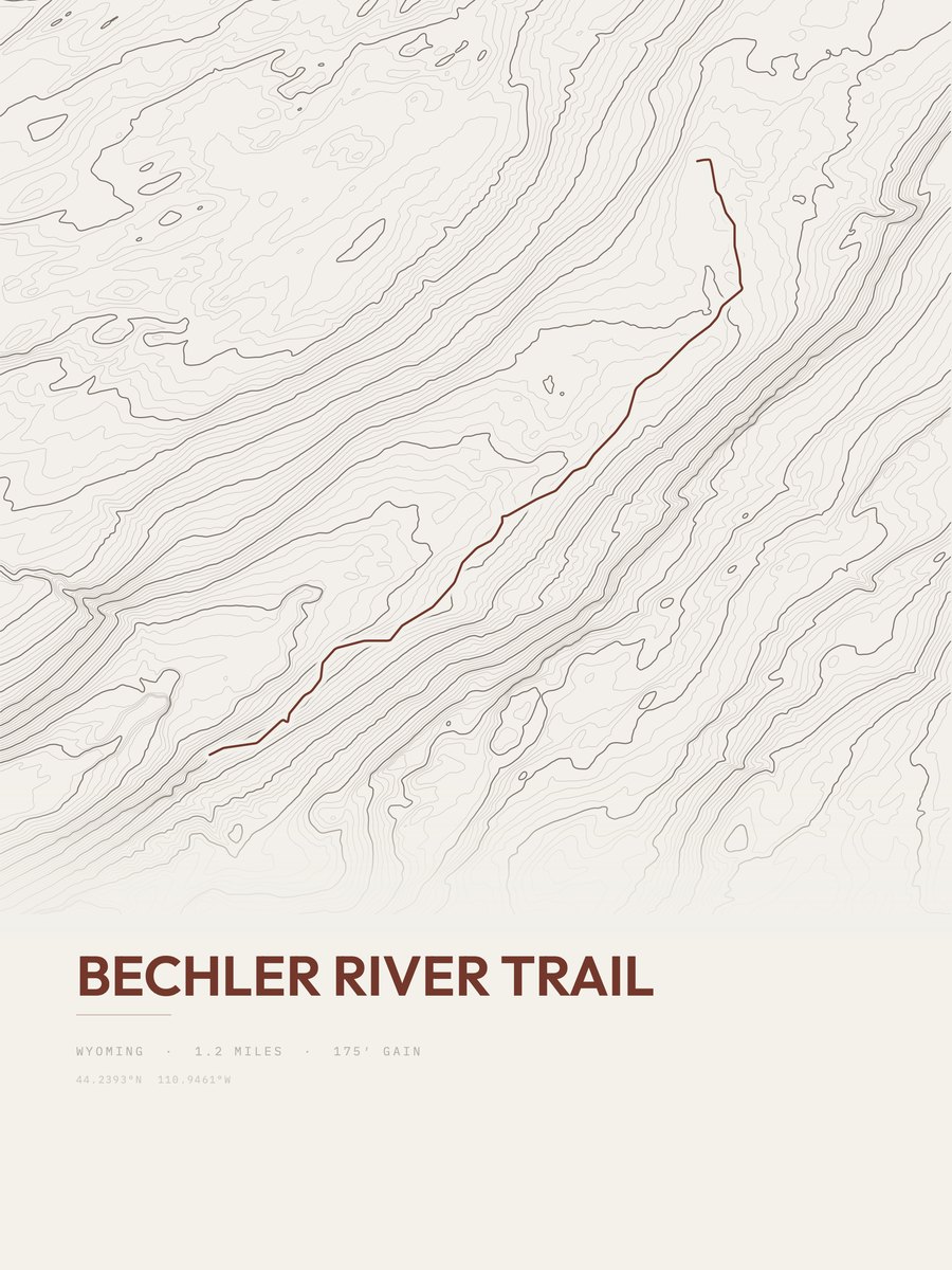 Bechler River Trail Topographic print