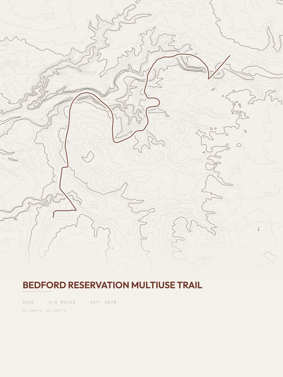 Bedford Reservation Topographic print