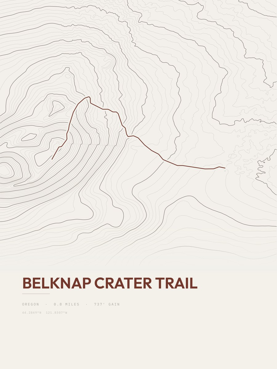 Belknap Crater Trail topographic trail print