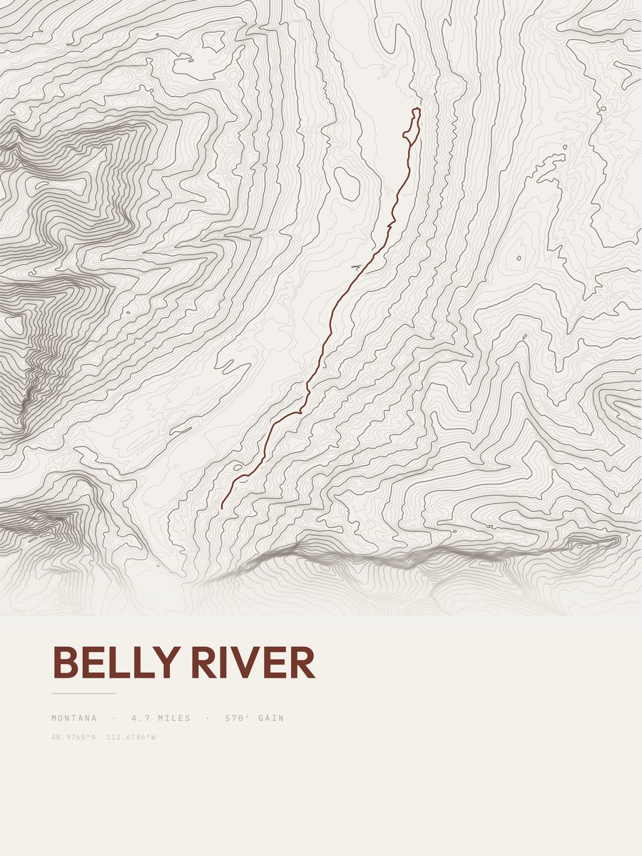 Belly River Topographic print