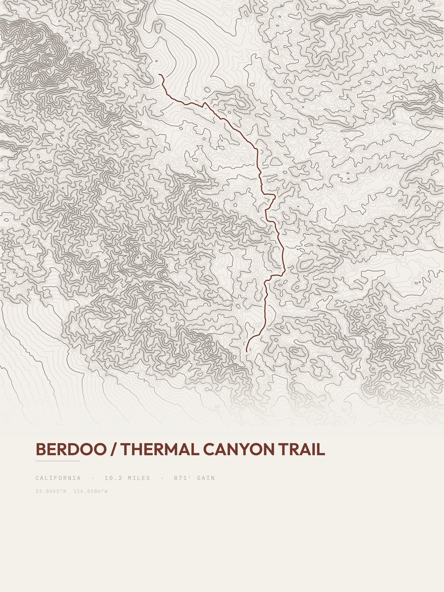 Berdoo / Thermal Canyon Trail Topographic print