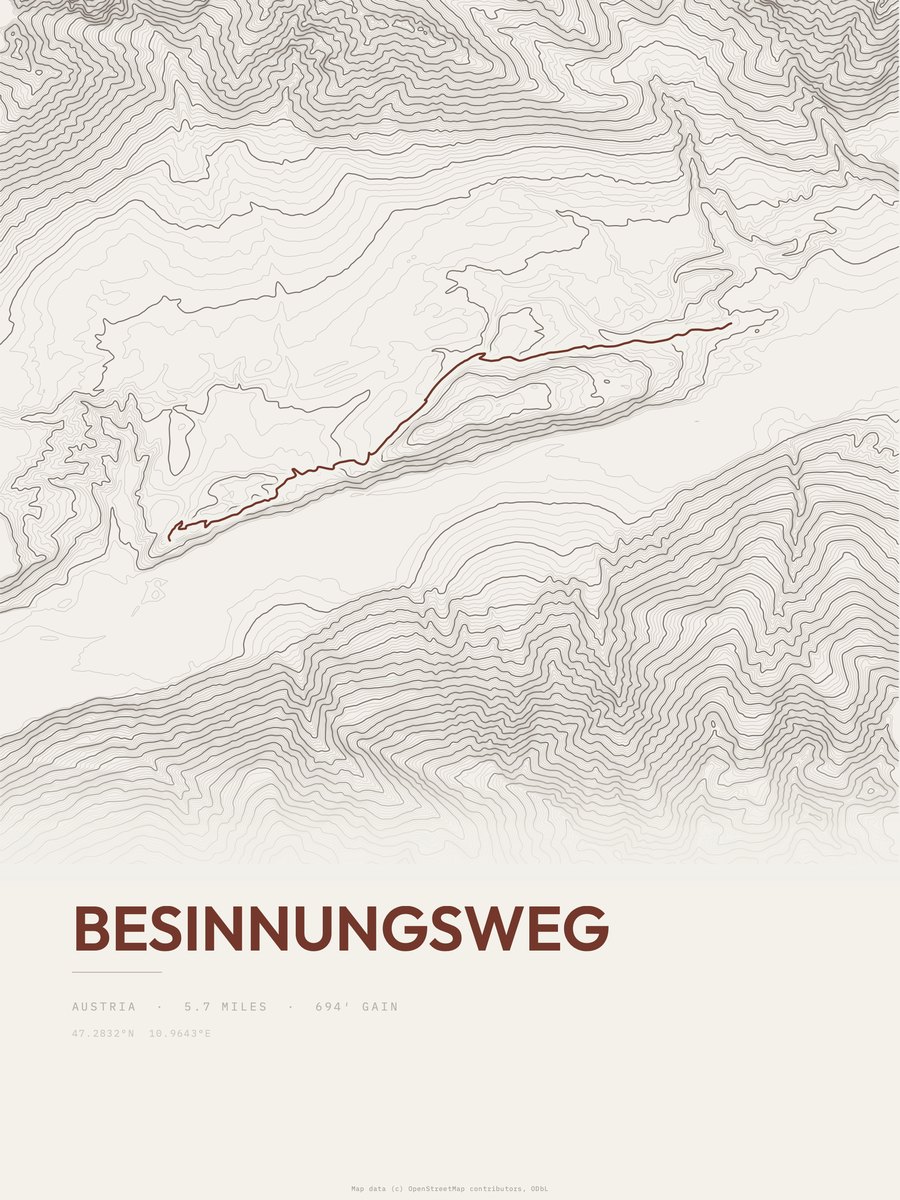 Besinnungsweg Topographic print
