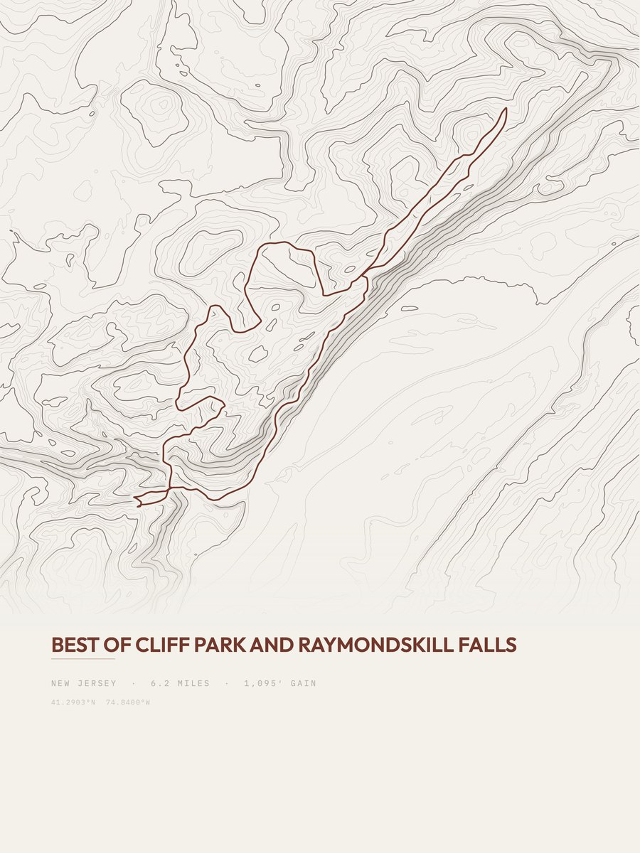 Raymondskill Falls Topographic print