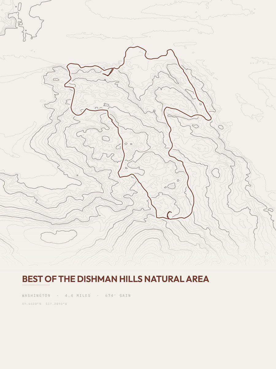 Dishman Hills Natural Area Topographic print