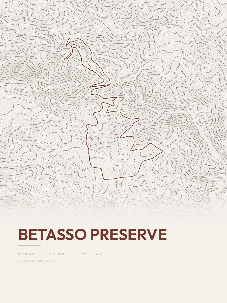 Betasso Preserve Topographic print