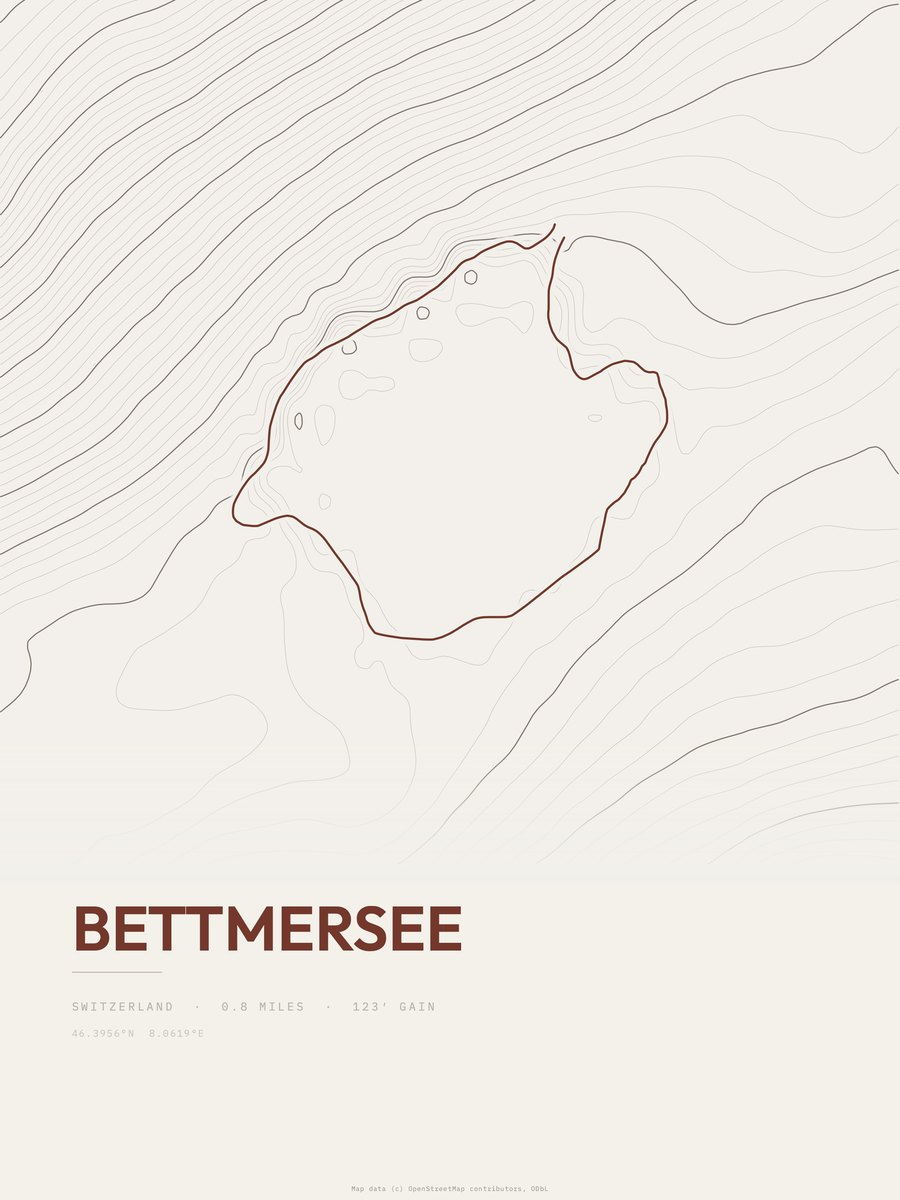 Bettmersee Topographic print