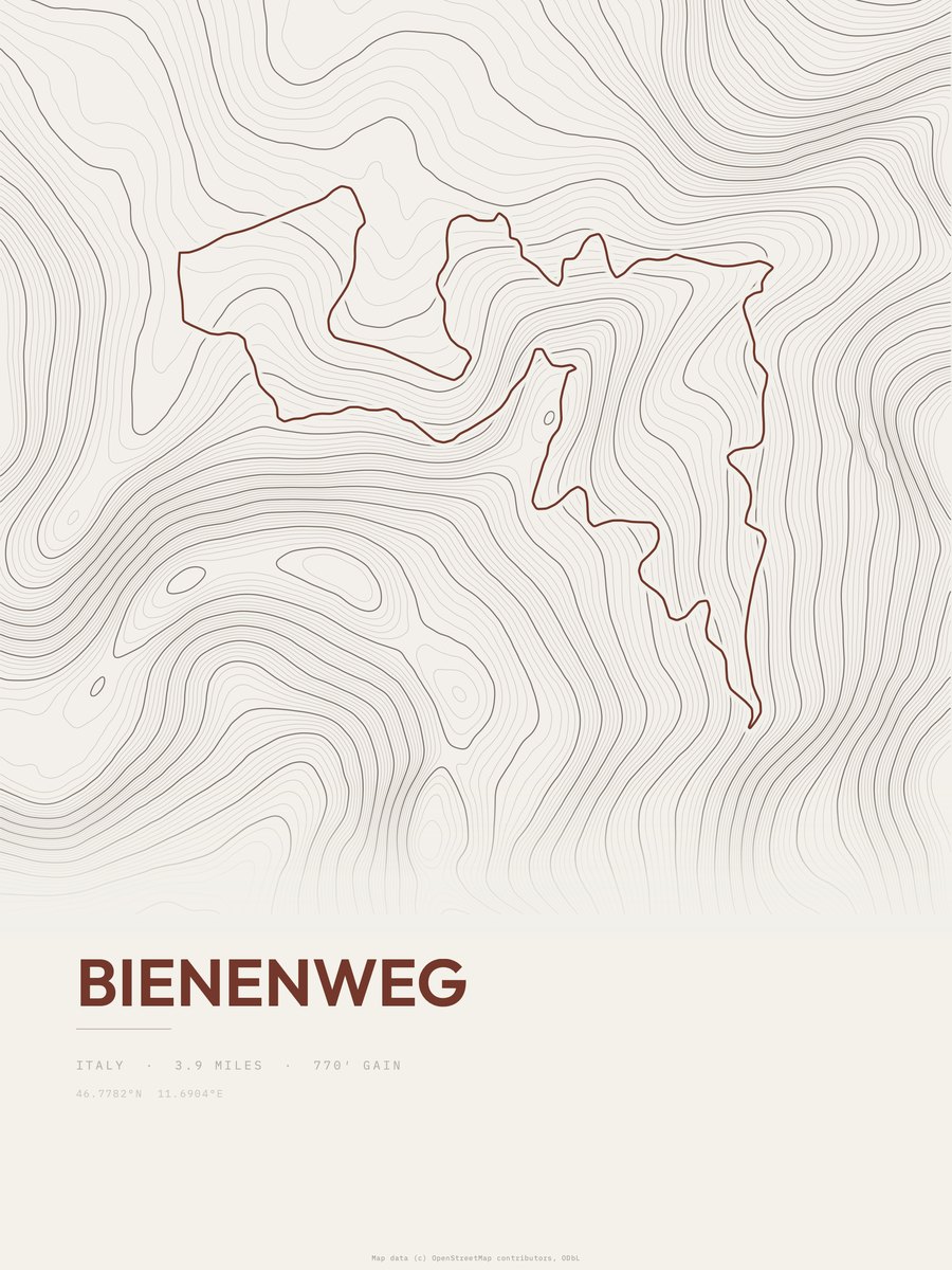 Bienenweg Topographic print