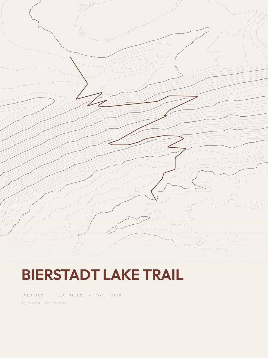 Bierstadt Lake Trail Topographic print