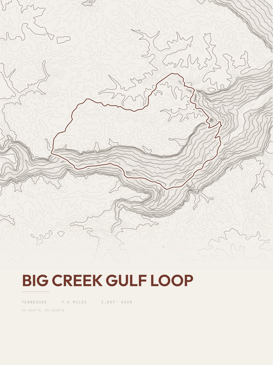 Big Creek Gulf Loop Topographic print
