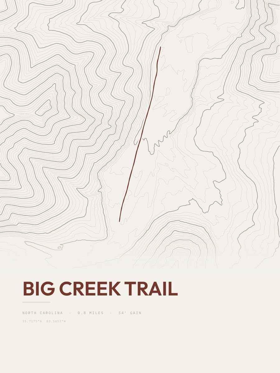 Big Creek Trail Topographic print