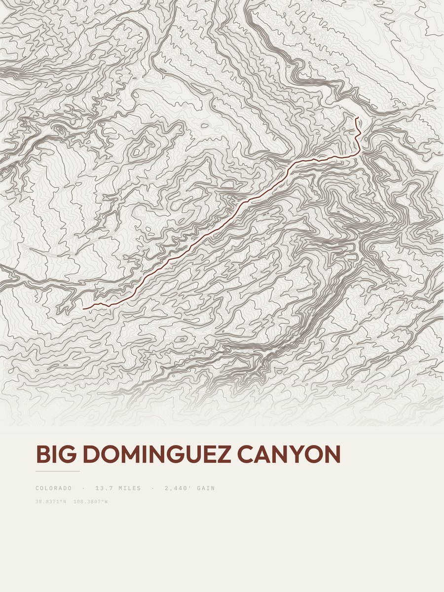Big Dominguez Canyon Topographic print