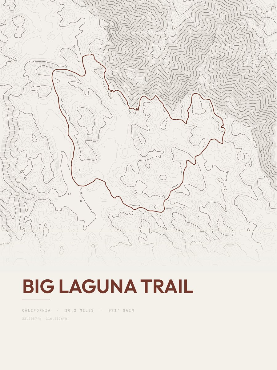 Big Laguna Trail Topographic print