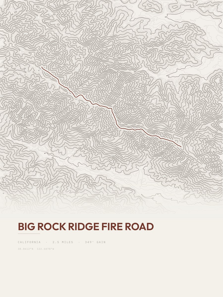 Big Rock Ridge Fire Road Topographic print
