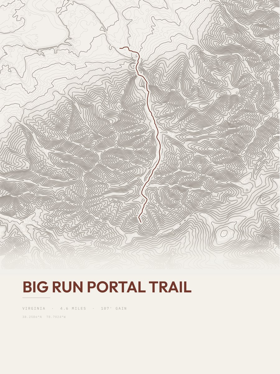 Big Run Portal Trail Topographic print