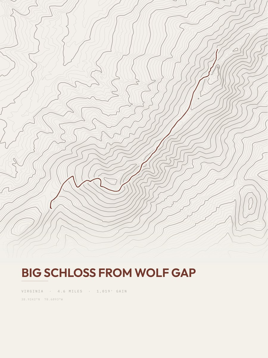 Big Schloss topographic trail print
