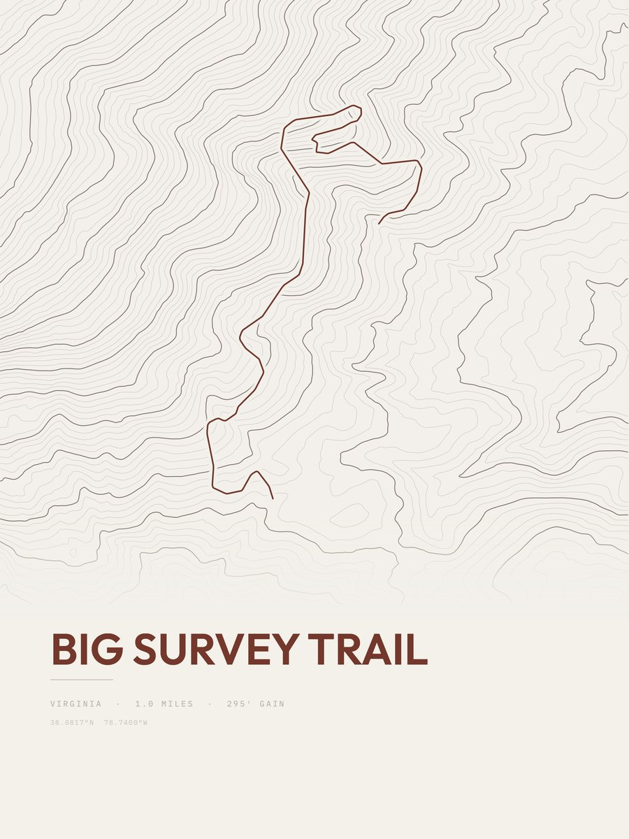 Big Survey Trail topographic trail print