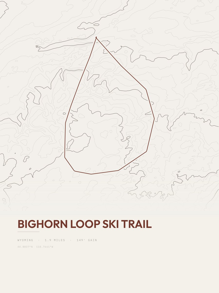 Bighorn Loop Ski Trail Topographic print