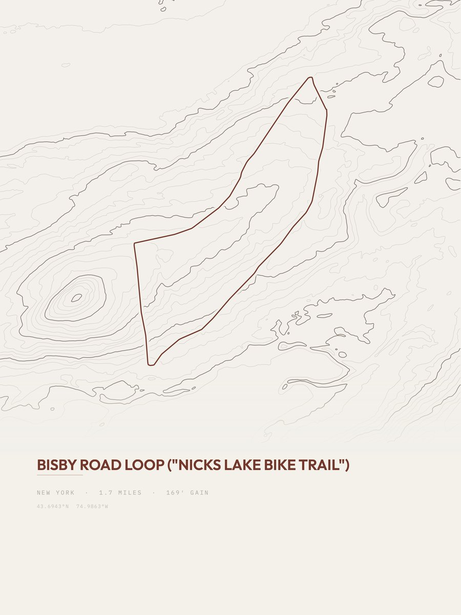 Bisby Road Loop topographic trail print
