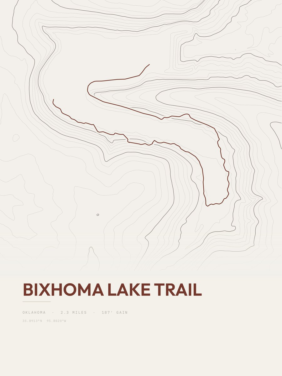 Bixhoma Lake Trail topographic trail print