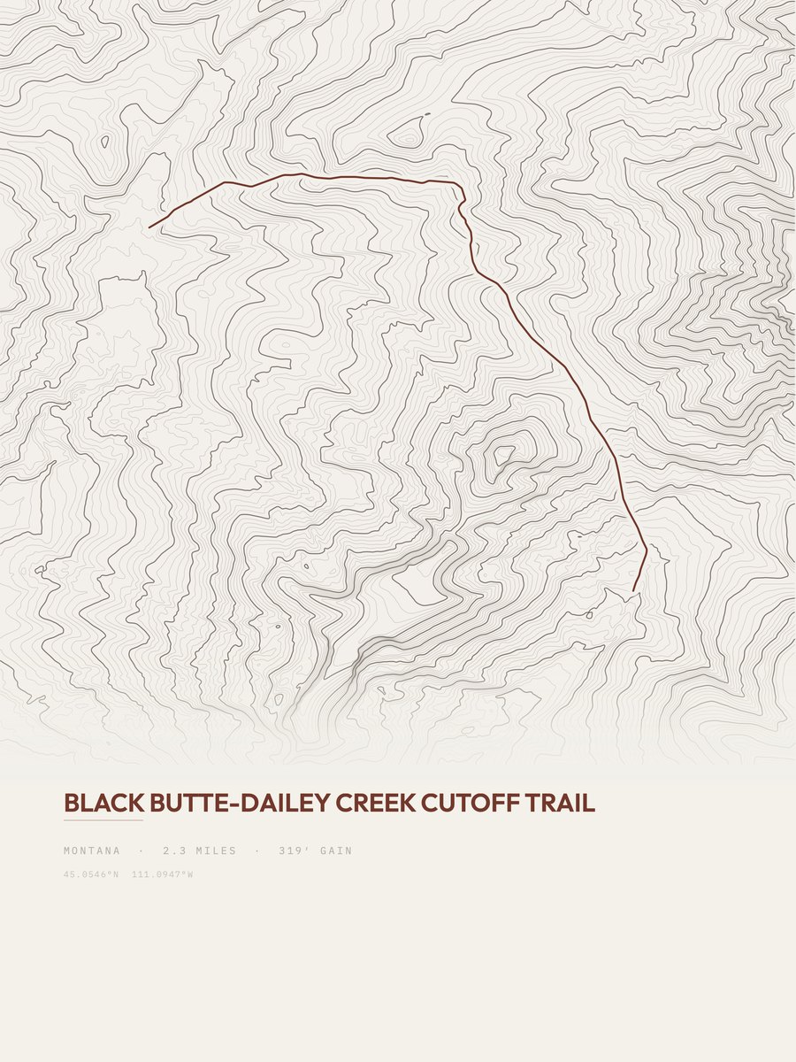 Black Butte-Dailey Creek Cutoff Topographic print