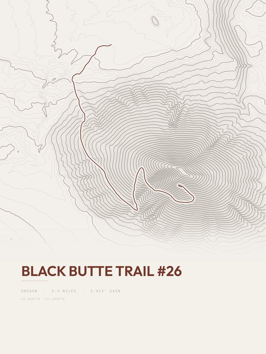 Black Butte Trail Topographic print