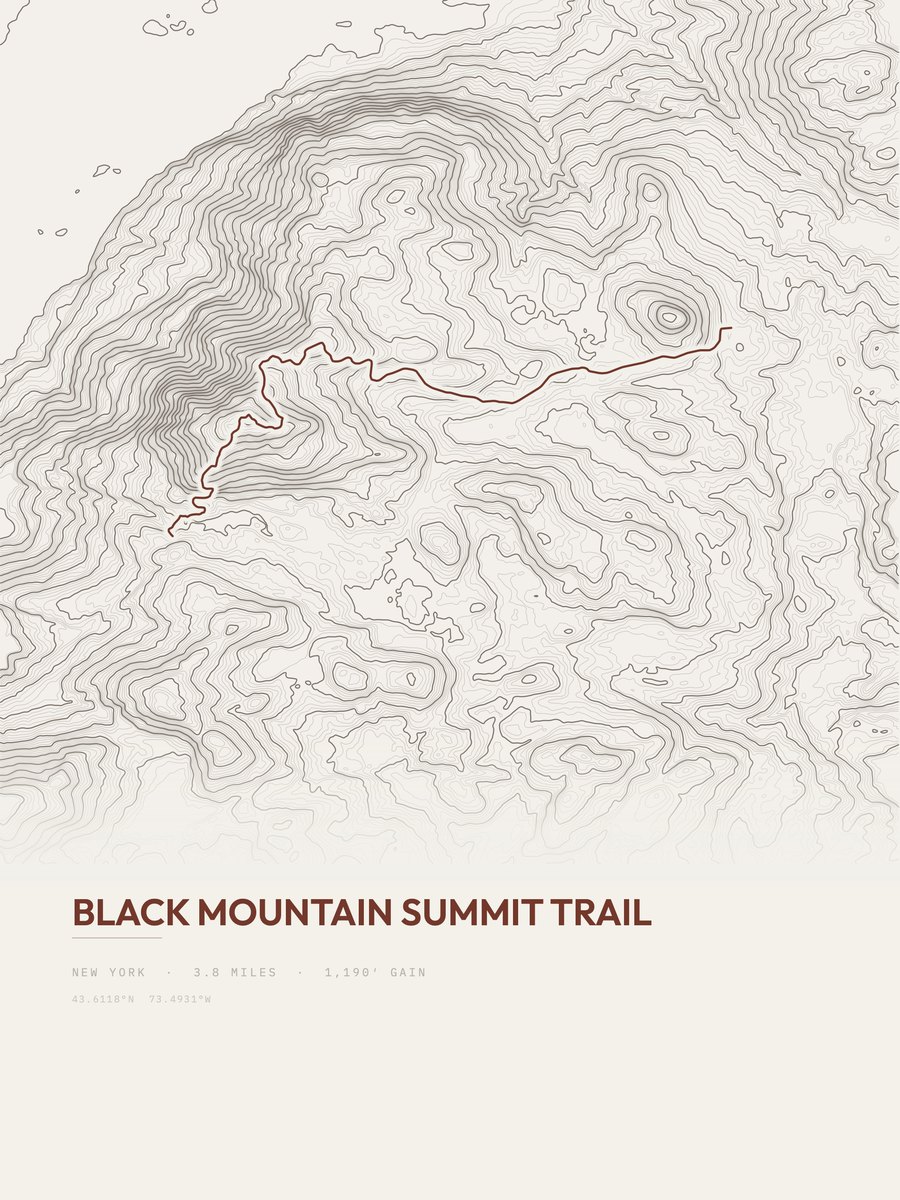 Black Mountain Summit Trail Topographic print