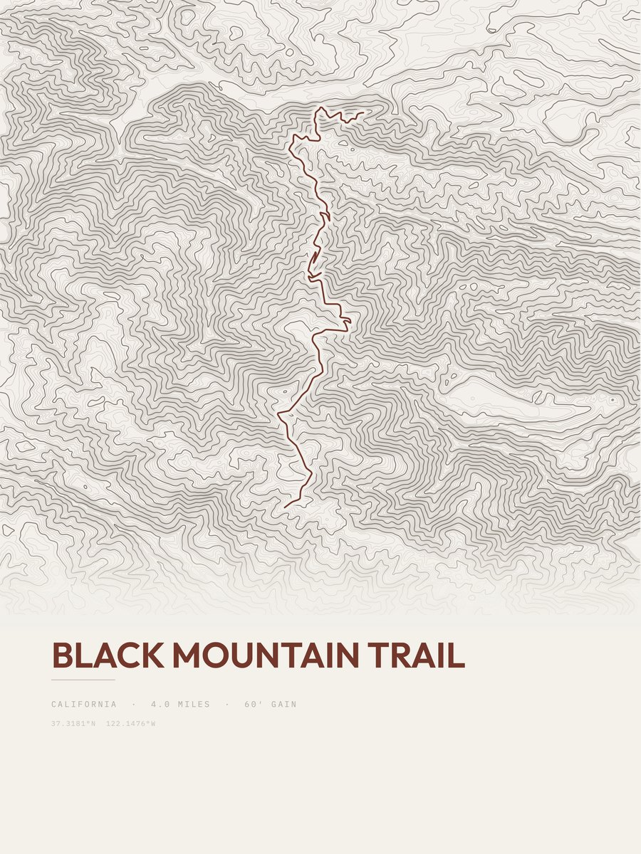 Black Mountain Trail Topographic print