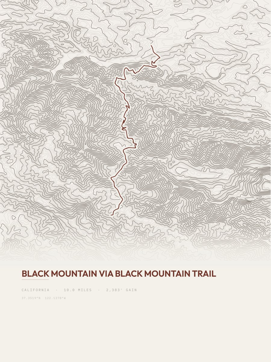 Black Mountain Topographic print
