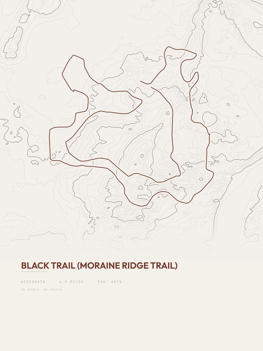 Black Trail Topographic print