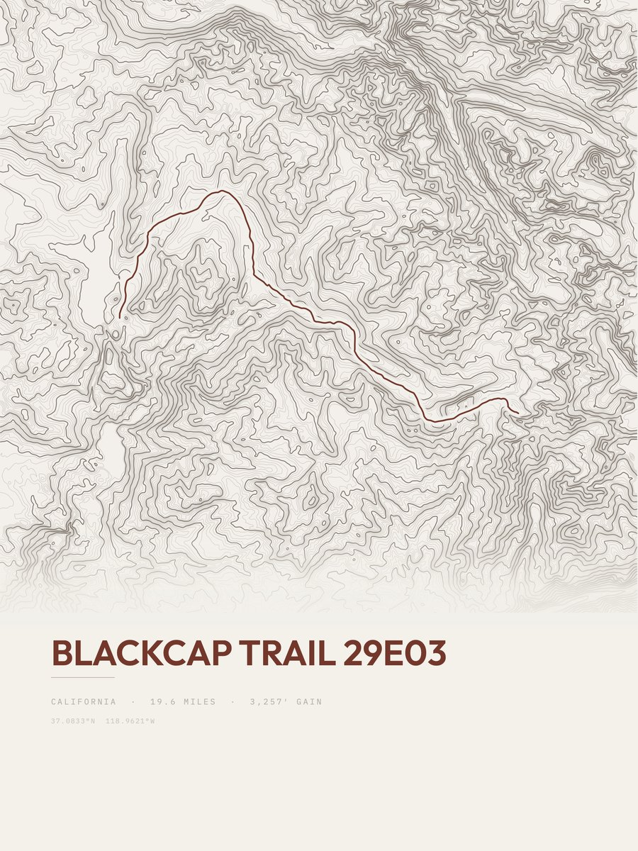Blackcap Trail topographic trail print
