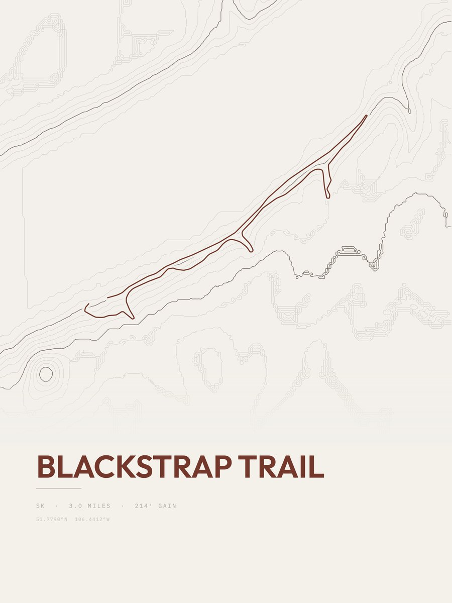Blackstrap Trail Topographic print