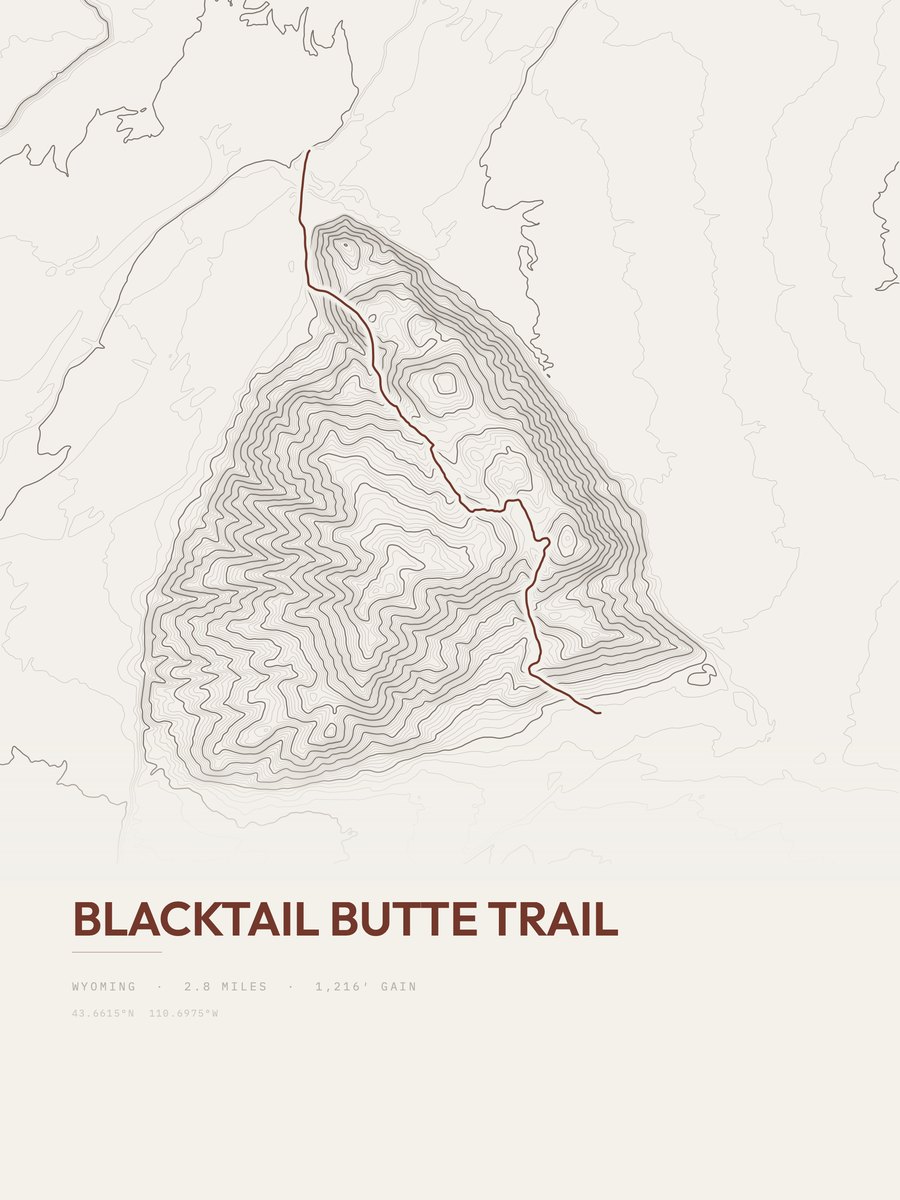Blacktail Butte Trail Topographic print